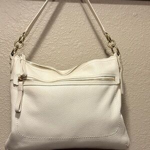 COACH Poppy Perri Hippie Off White Leather Large Crossbody/ Hobo Bag #22421M